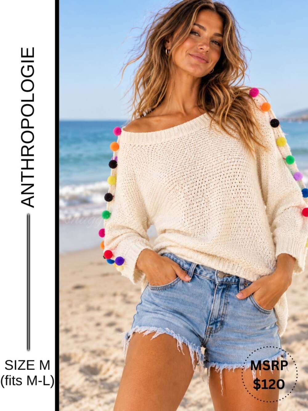 MSRP: Approx. $120 | ✨ Anthropologie Emilia Pommed Sweater M Fits M–L ✨